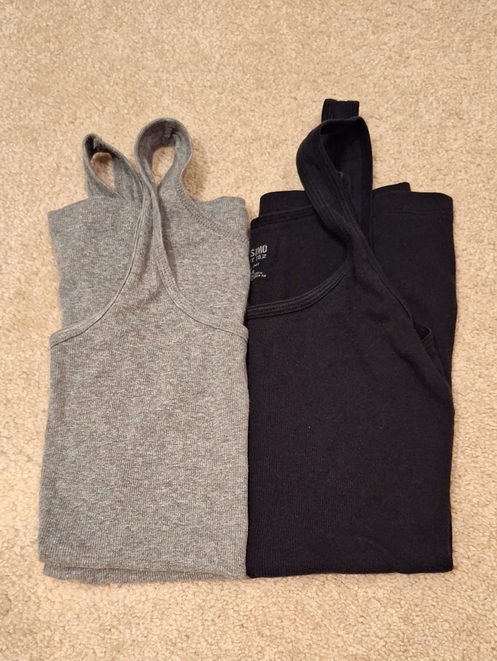 Mossimo Supply Co. Black & Grat Ribbed Tank Tops (Set of 2)